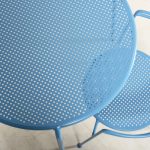point chair and table blue